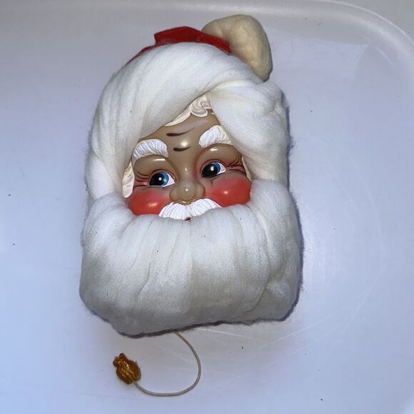 Vintage 1967 Shiny Brite Max Eckhardt Musical Santa Face /Plays Jingle Bells - Picture 3 of 8